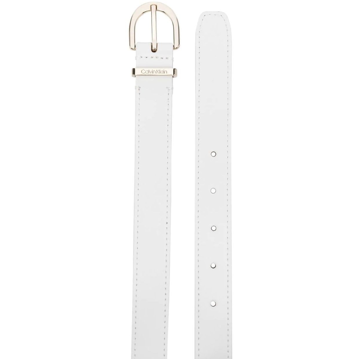 CALVIN KLEIN Diržas moterims, Balta, MUST METAL LOOP RND BELT 25MM 2