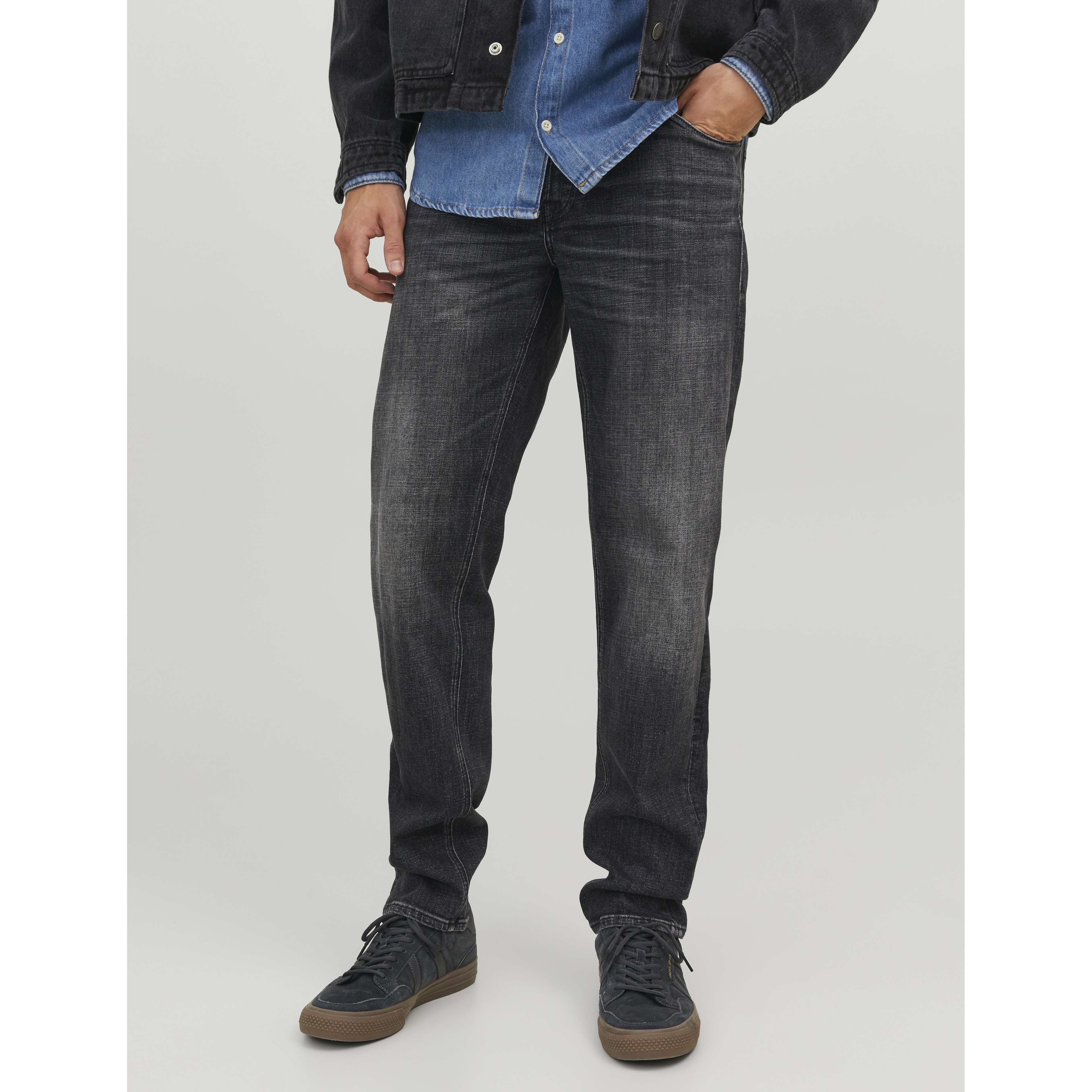 JACK & JONES Slim džinsai vyrams, Juoda, JJIMIKE JJORIGINAL JOS 5