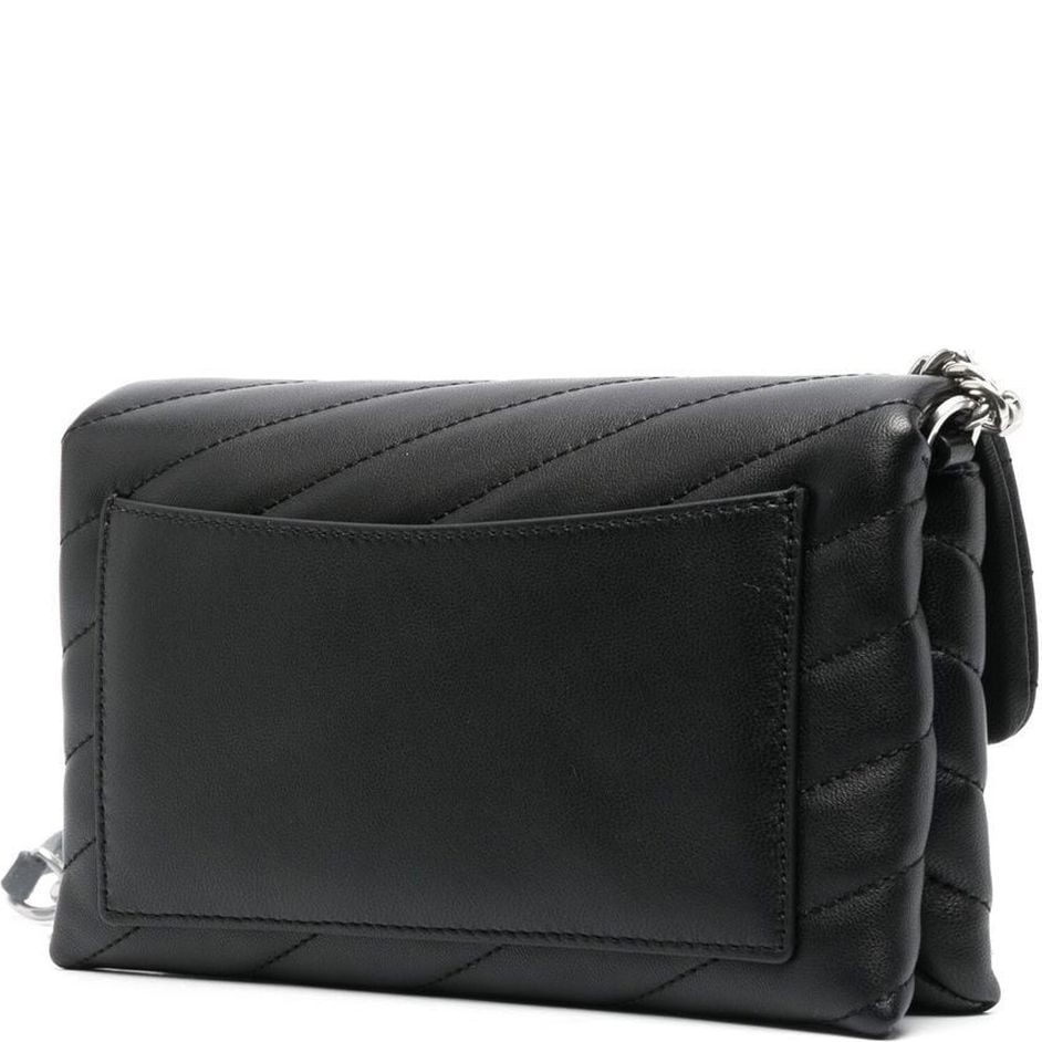 TORY BURCH Piniginė moterims, Juoda, Kira chevron chain wallet 2