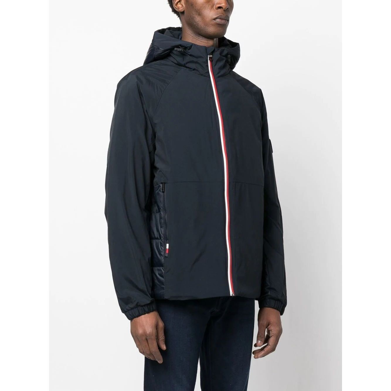 TOMMY HILFIGER Lengva striukė vyrams, Mėlyna, Mix media hooded jacket 3