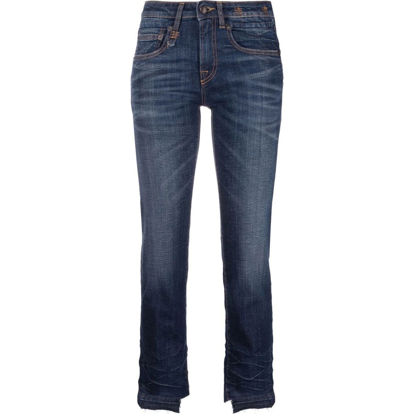 R13 Tiesūs džinsai moterims, Mėlyna, Boy straight