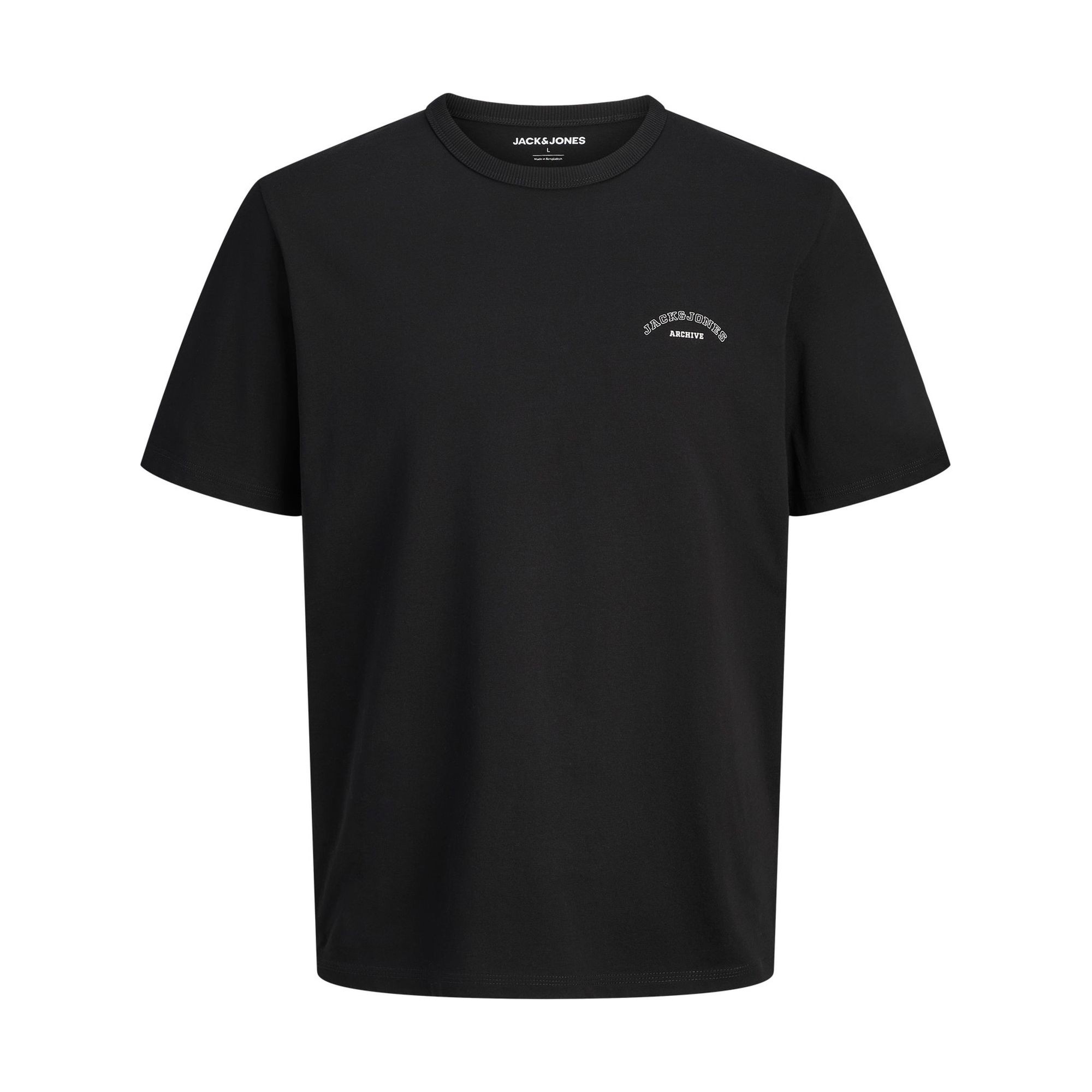 JACK & JONES Marškinėliai vyrams, Juoda, College logo ss 1