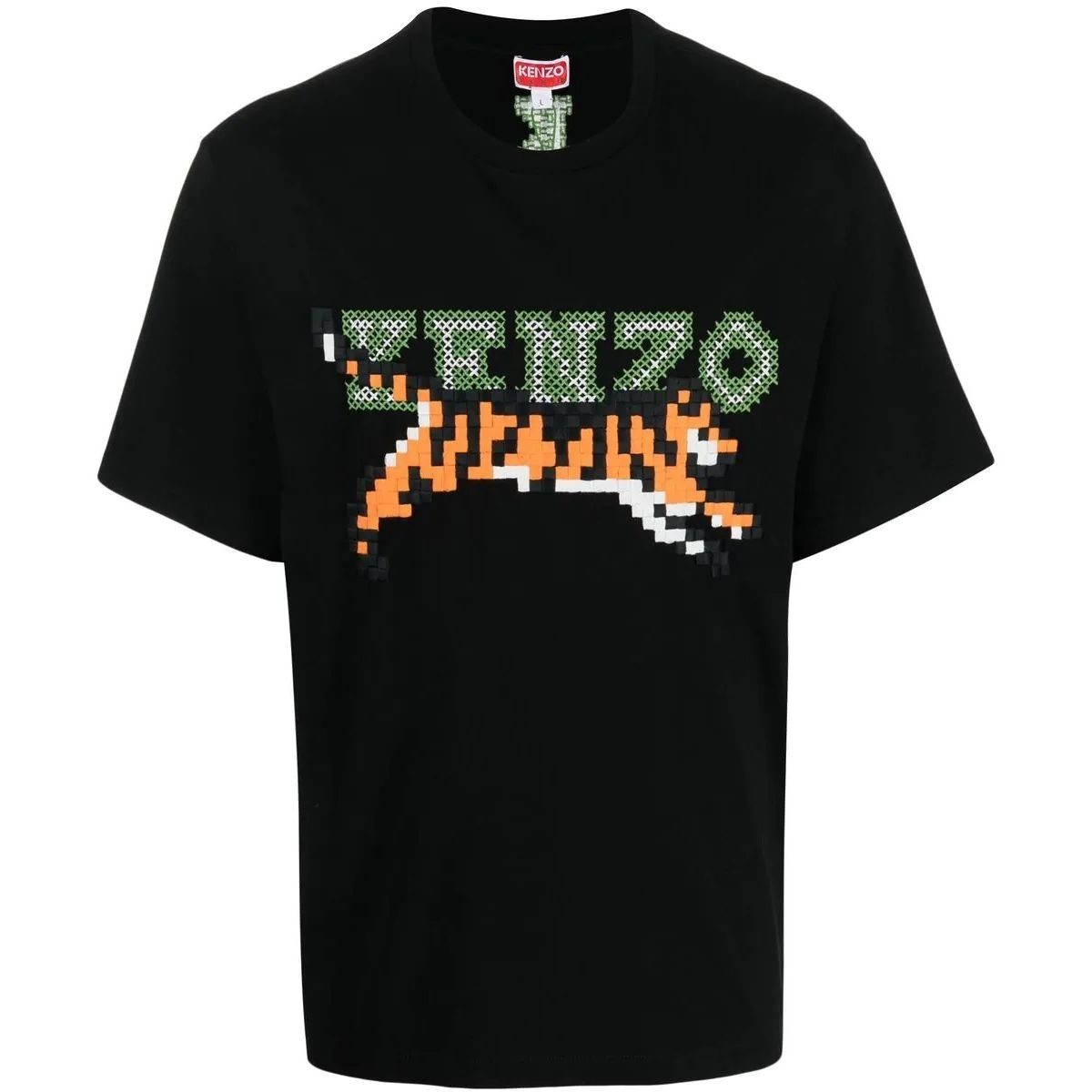 KENZO Marškinėliai trump. rankovėmis vyrams, Juoda, Kenzo pixel oversize t-shirt 1