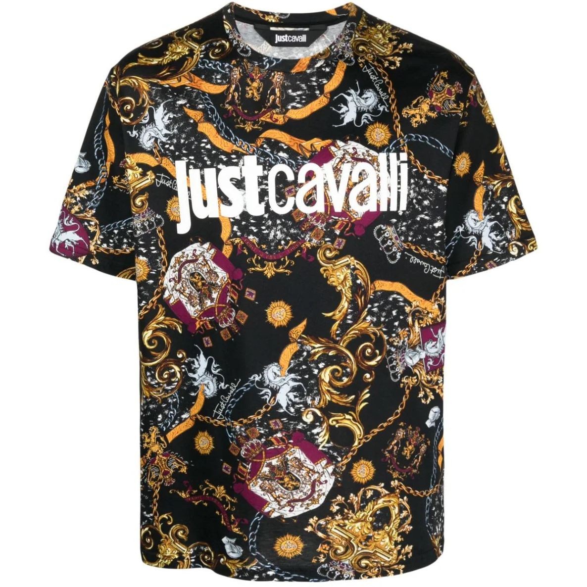 JUST CAVALLI Marškinėliai trump. rankovėmis vyrams, Juoda, Short sleeve t-shirt 1