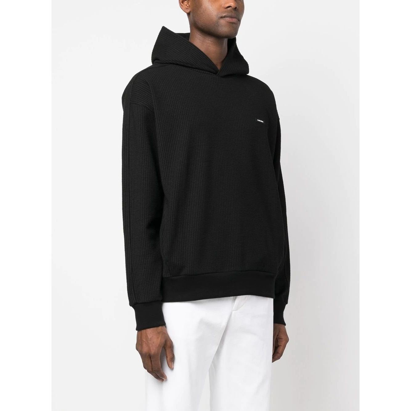 CALVIN KLEIN Džemperis vyrams, Juoda, Ottoman comfort hoodie 3