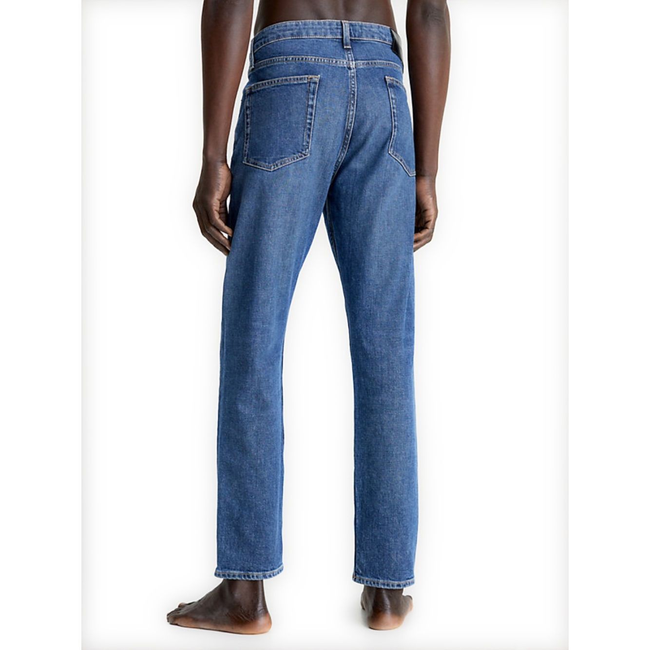 CALVIN KLEIN Tiesūs džinsai -vyrams, Mėlyna, Regular cropped mid blue jeans 3