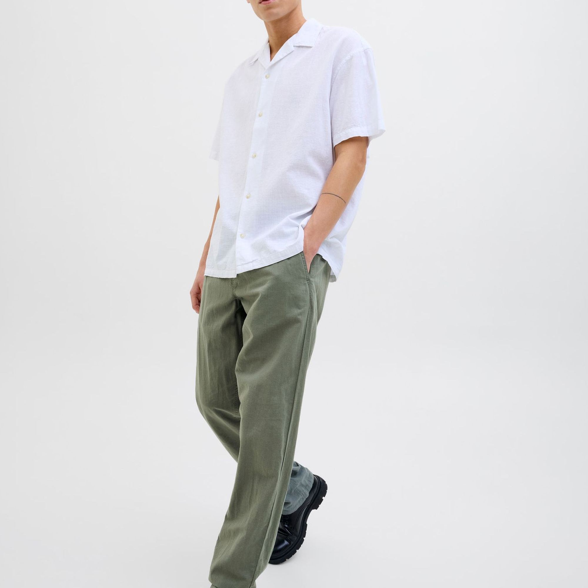 JACK & JONES Kelnės vyrams, Chaki, Kane summer linen 3
