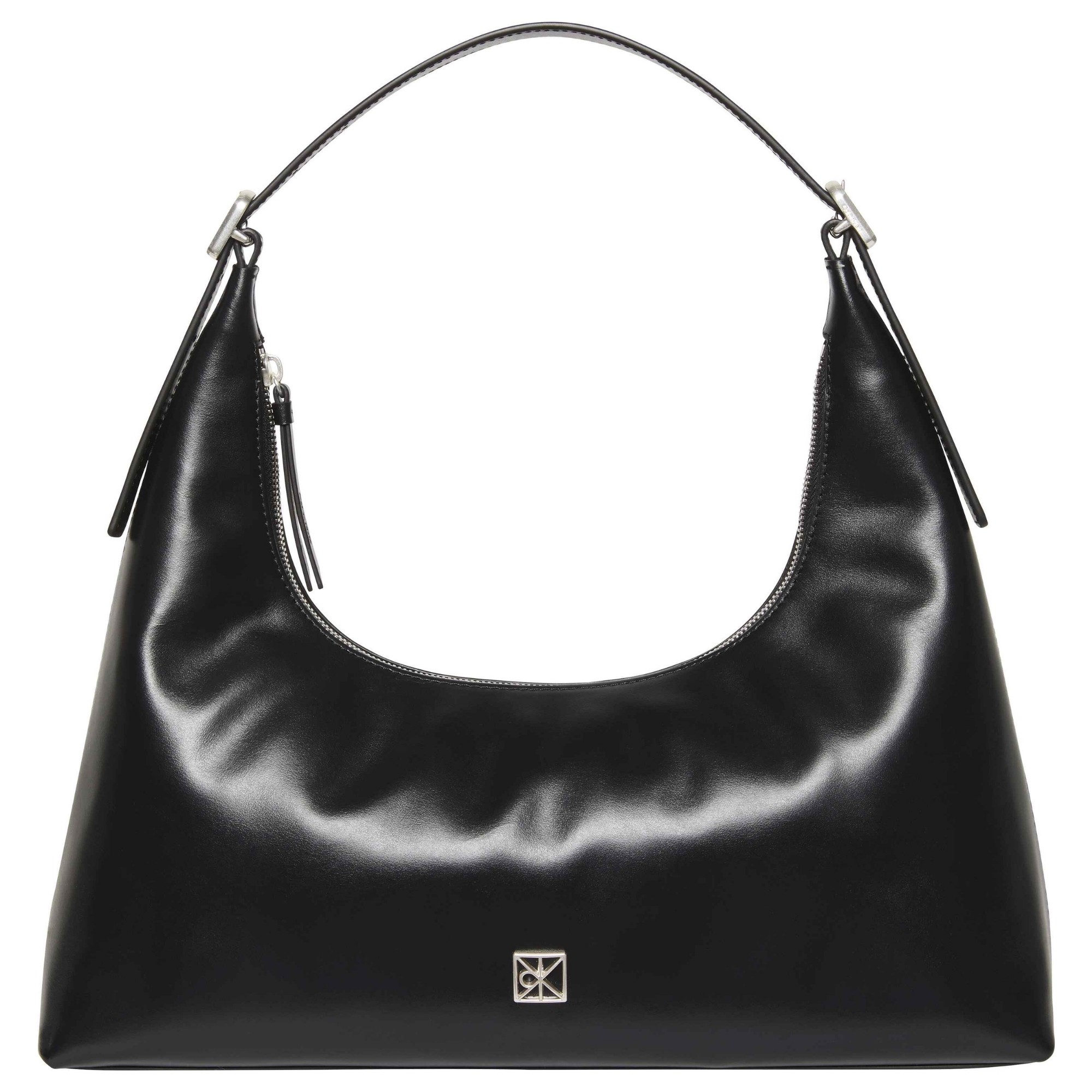 CALVIN KLEIN Rankinė per petį moterims, Juoda, emblem hw lTHr shoulder bag 1