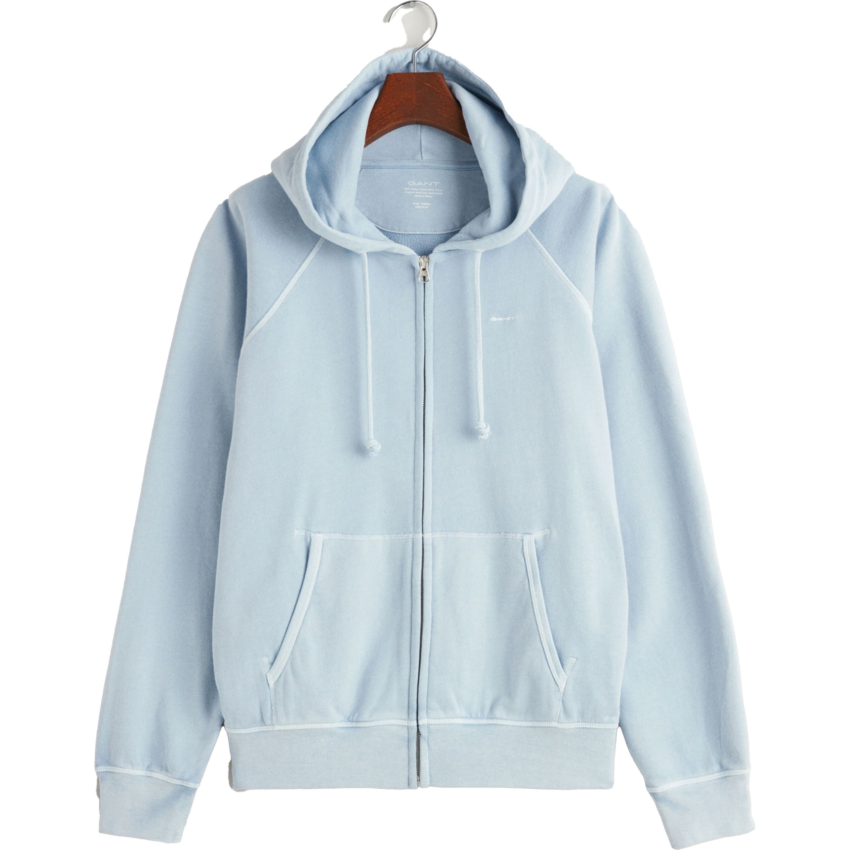 GANT Džemperis moterims, Mėlyna, REL SUNFADED ZIP HOODIE