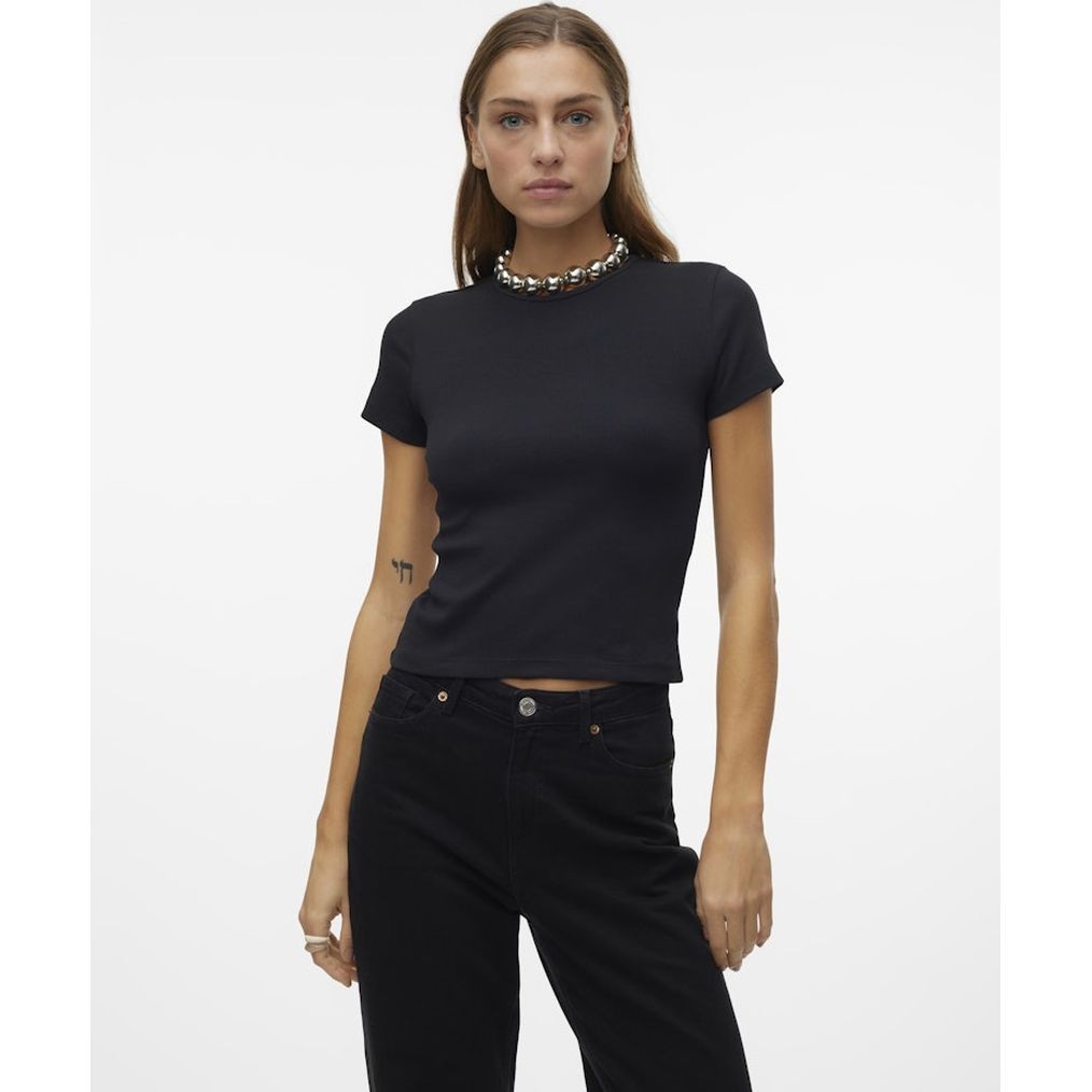VERO MODA Marškinėliai moterims, Juoda, Vmchloe t-shirts 2