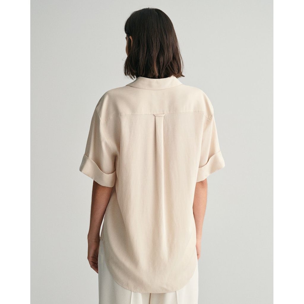 GANT Marškiniai moterims, Smėlio, REL POCKET SS SHIRT 3