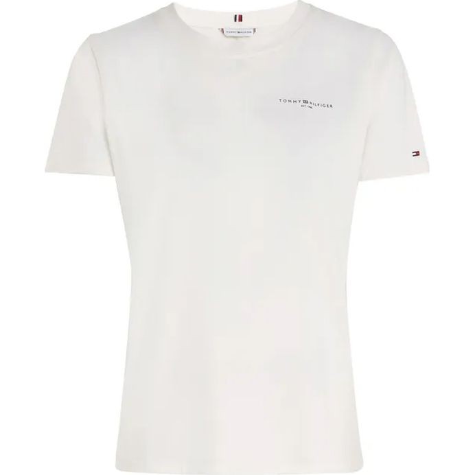 TOMMY HILFIGER Marškinėliai trump. rankovėmis moterims, Balta, 1985 reg mini corp logo c-nk 1