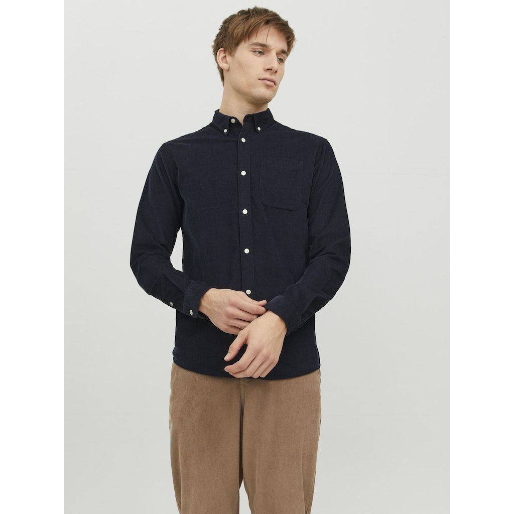 JACK & JONES Marškiniai ilgomis rankovėmis vyrams, Mėlyna, Classic cord shirt 2