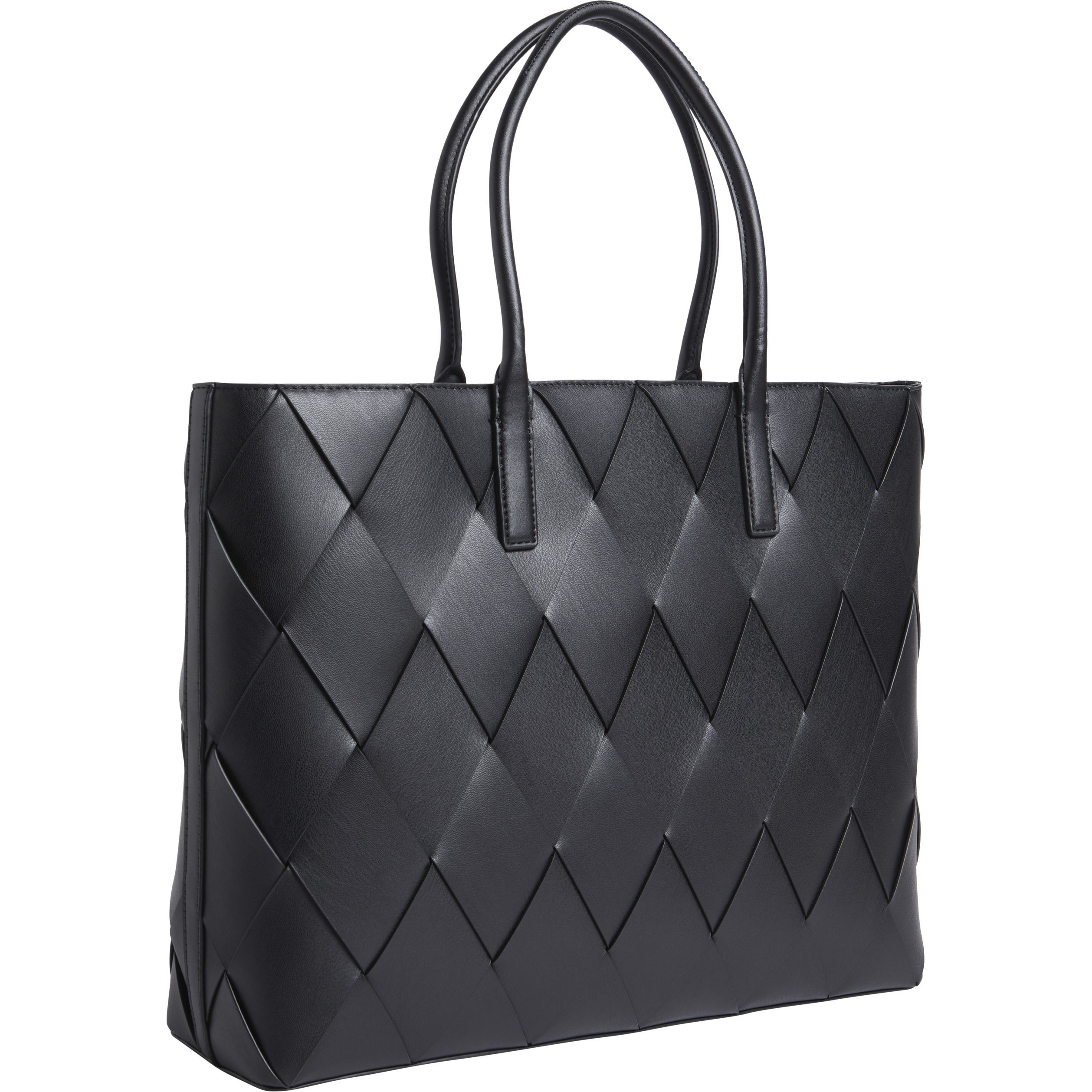 CALVIN KLEIN Pirkinių krepšys moterims, Juoda, Woven medium shopper 2