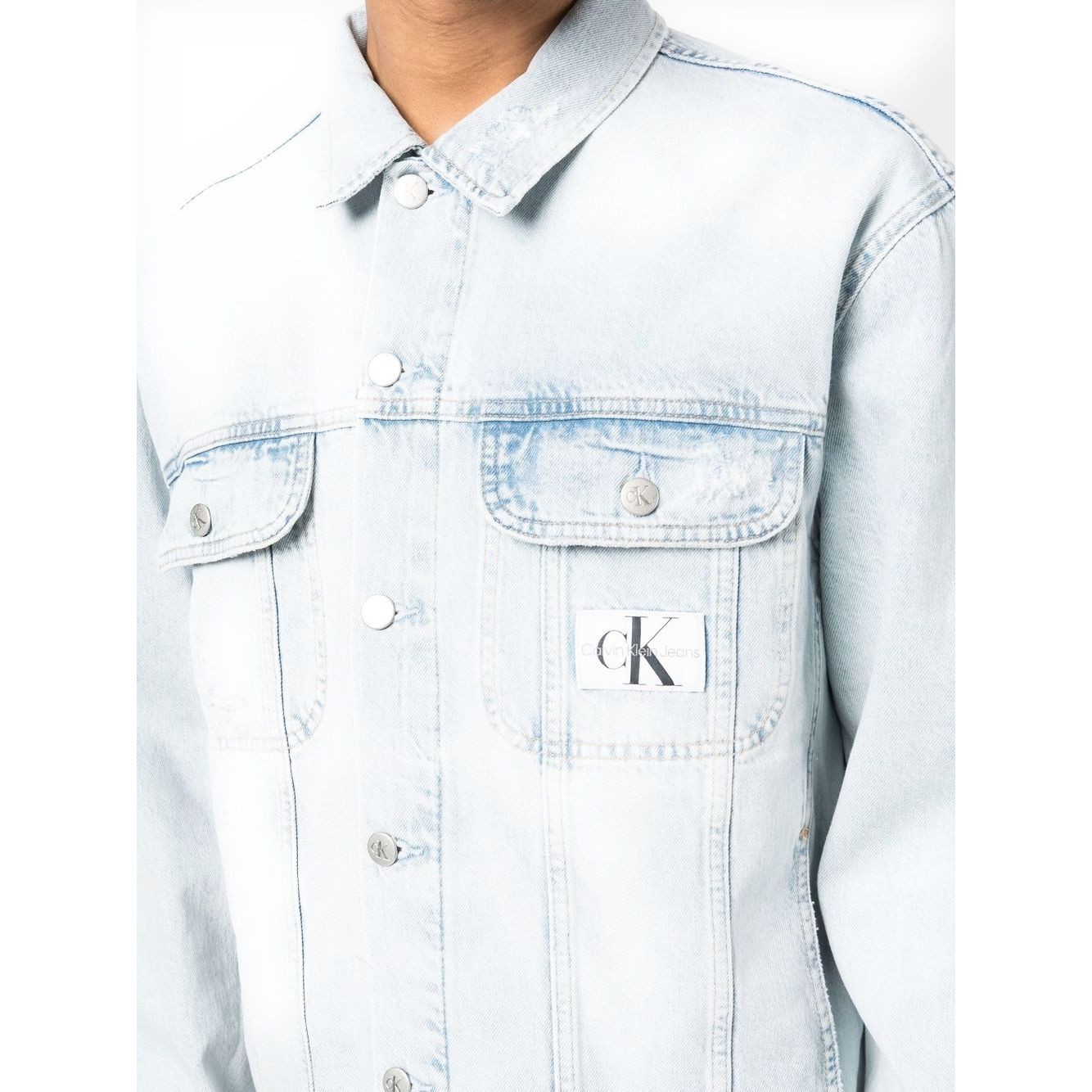 CALVIN KLEIN JEANS Džinsinis švarkas vyrams, Mėlyna, Modern essential denim jacket 3