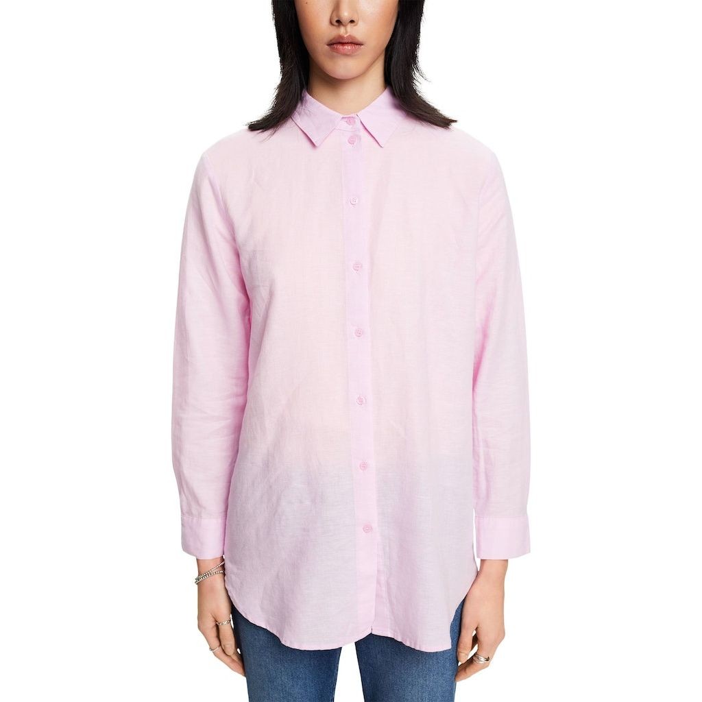 ESPRIT Palaidinės moterims, Rožinė, Linen Cotton Shirt 2