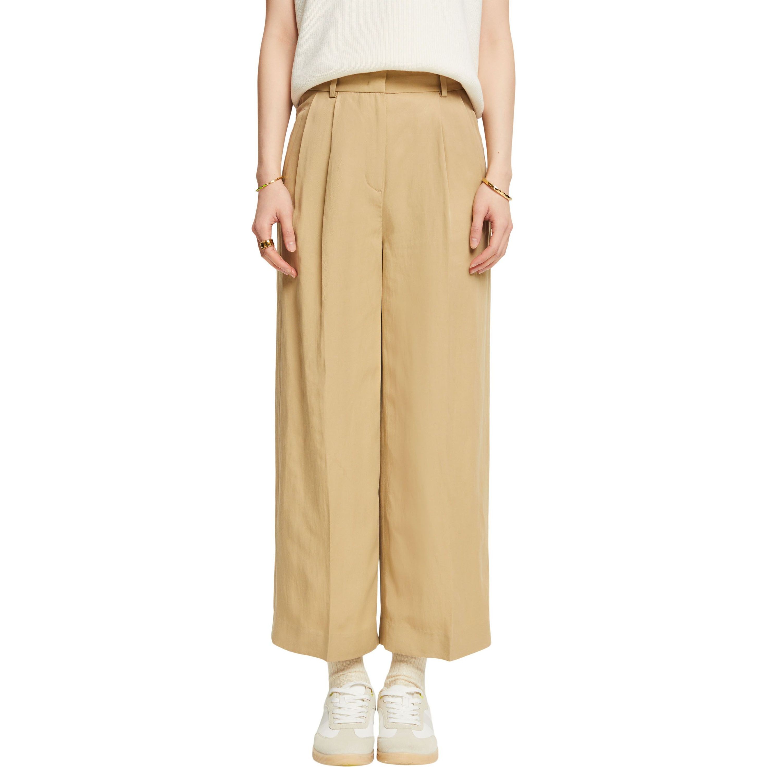 ESPRIT Kelnės moterims, Smėlio, Wide Culotte 2