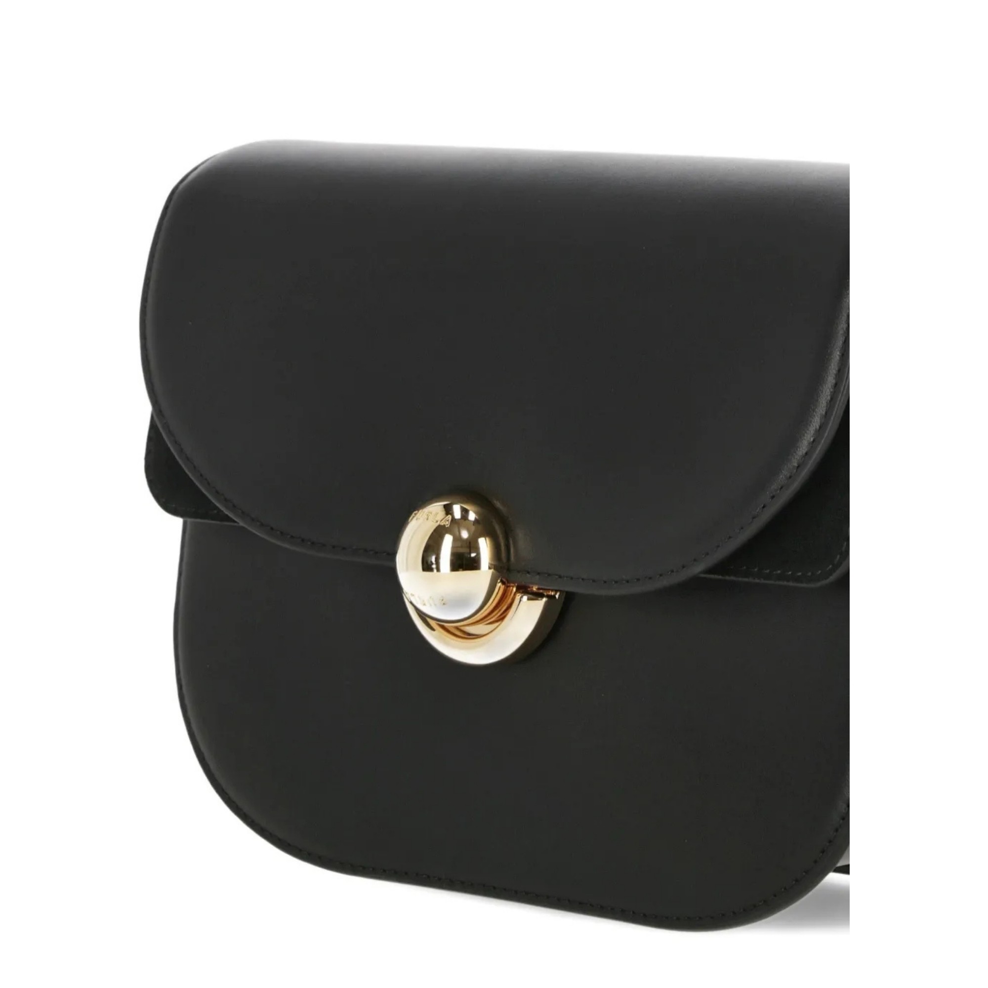 FURLA Rankinė per petį moterims, Juoda, Furla sfera s crossbody round 3