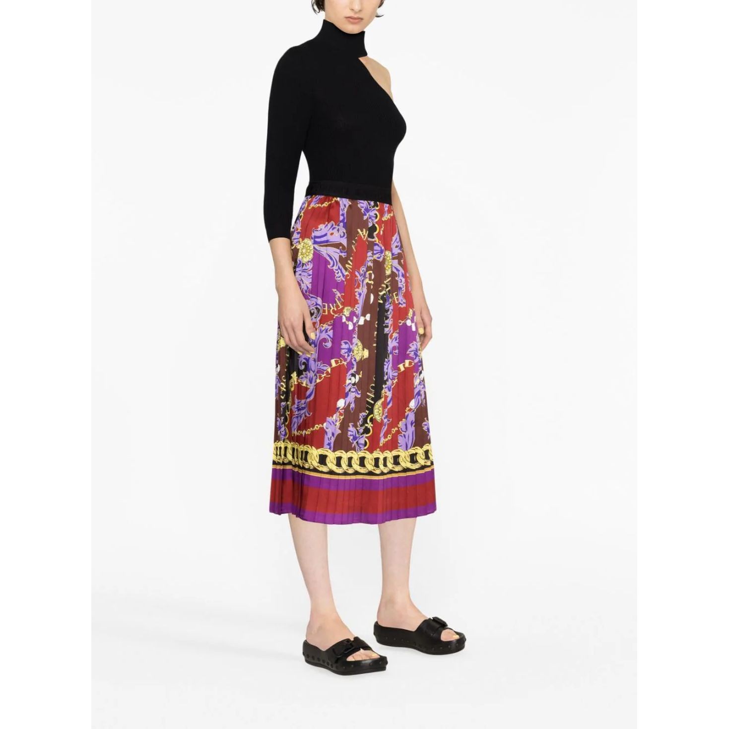 VERSACE JEANS CUTURE Midi sijonas moterims, purple, Midi skirt 3