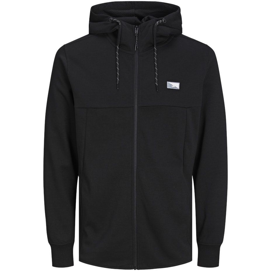 JACK & JONES Džemperis vyrams, Juoda, JCOAIR SWEAT ZIP HOO 1