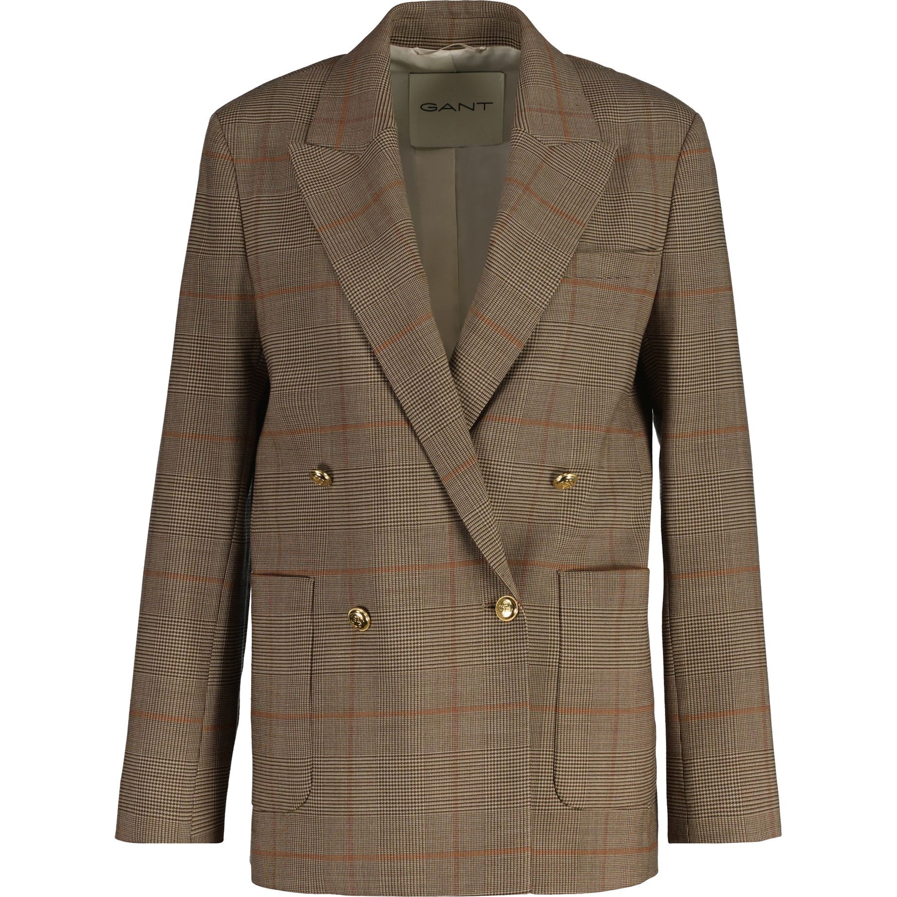 GANT Švarkas moterims, Ruda, Reg checked club blazer 1