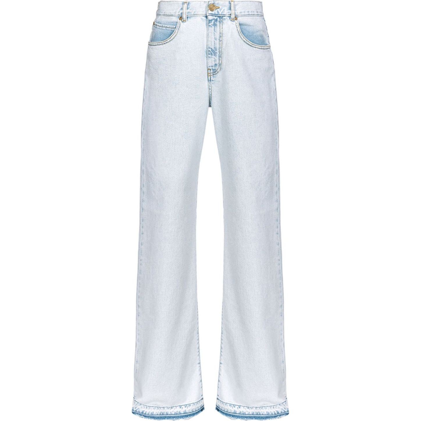PINKO Platūs džinsai moterims, Mėlyna, Five-pocket wide-leg jeans 1
