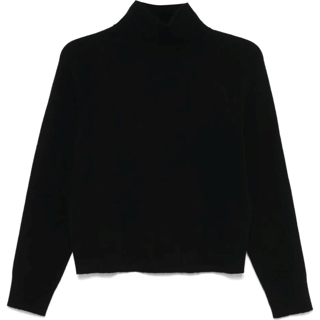 VINCE Megztinis su kaklu moterims, Juoda, Raglan turtle nk