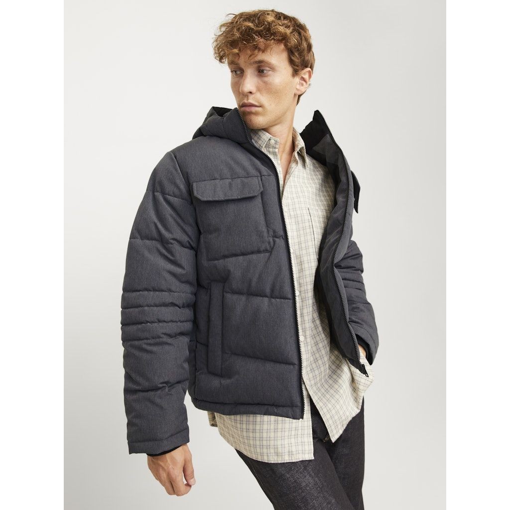 JACK & JONES Pūkinė striukė vyrams, Pilka, Build puffer jacket 6