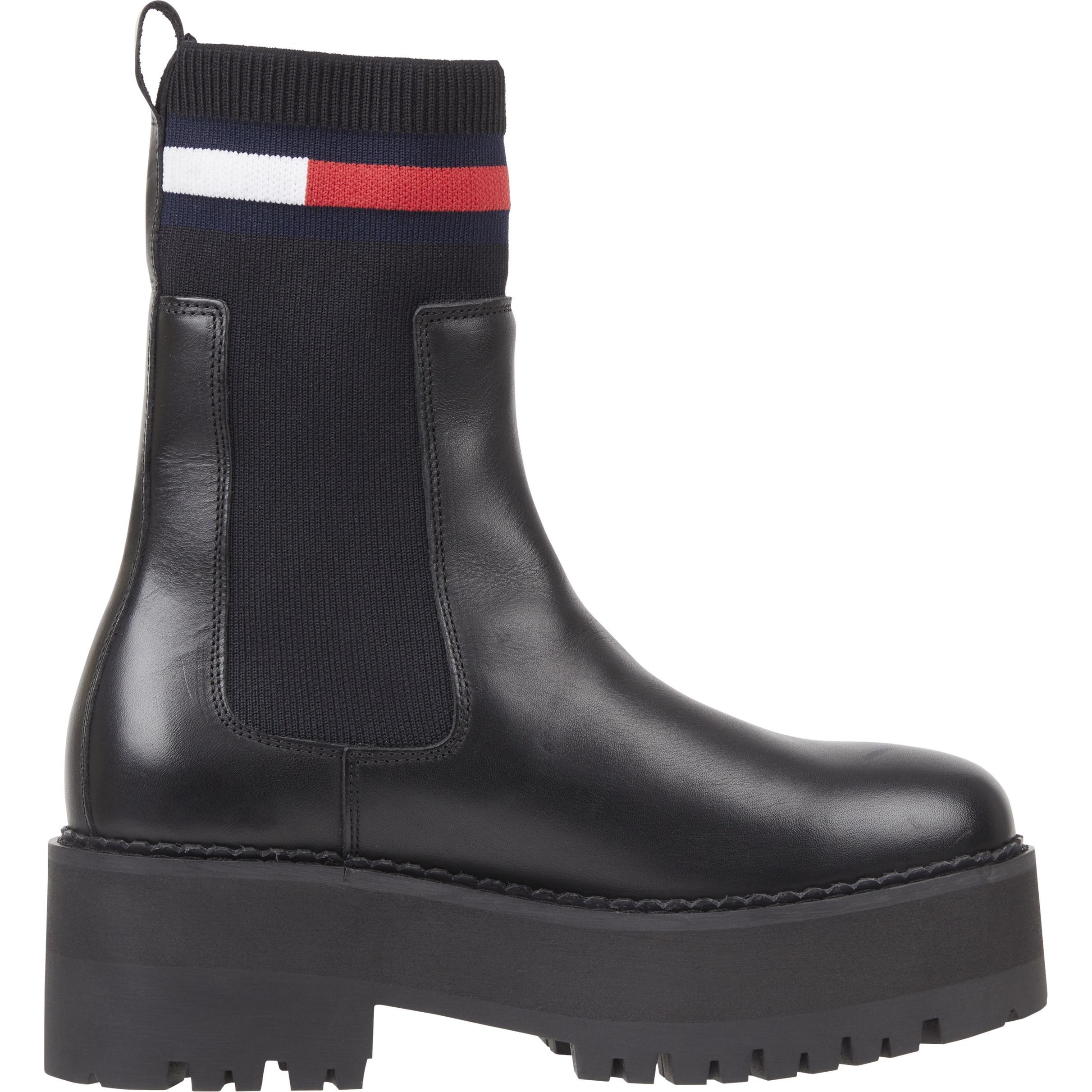 TOMMY JEANS Aulinukai moterims, Juoda, Flatform chelsea sock 5