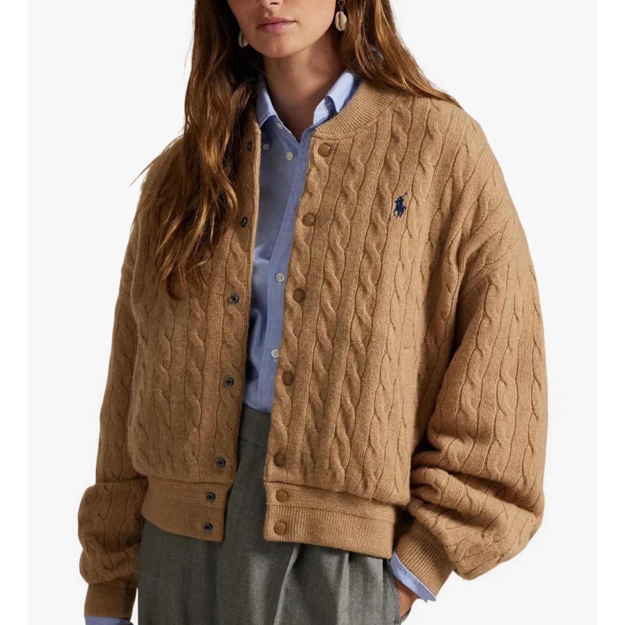 POLO RALPH LAUREN Bomberis moterims, Ruda, Sweater bomber