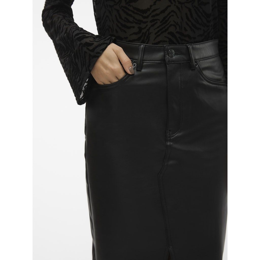 VERO MODA Midi sijonas moterims, Juoda, Veri calf skirt 3