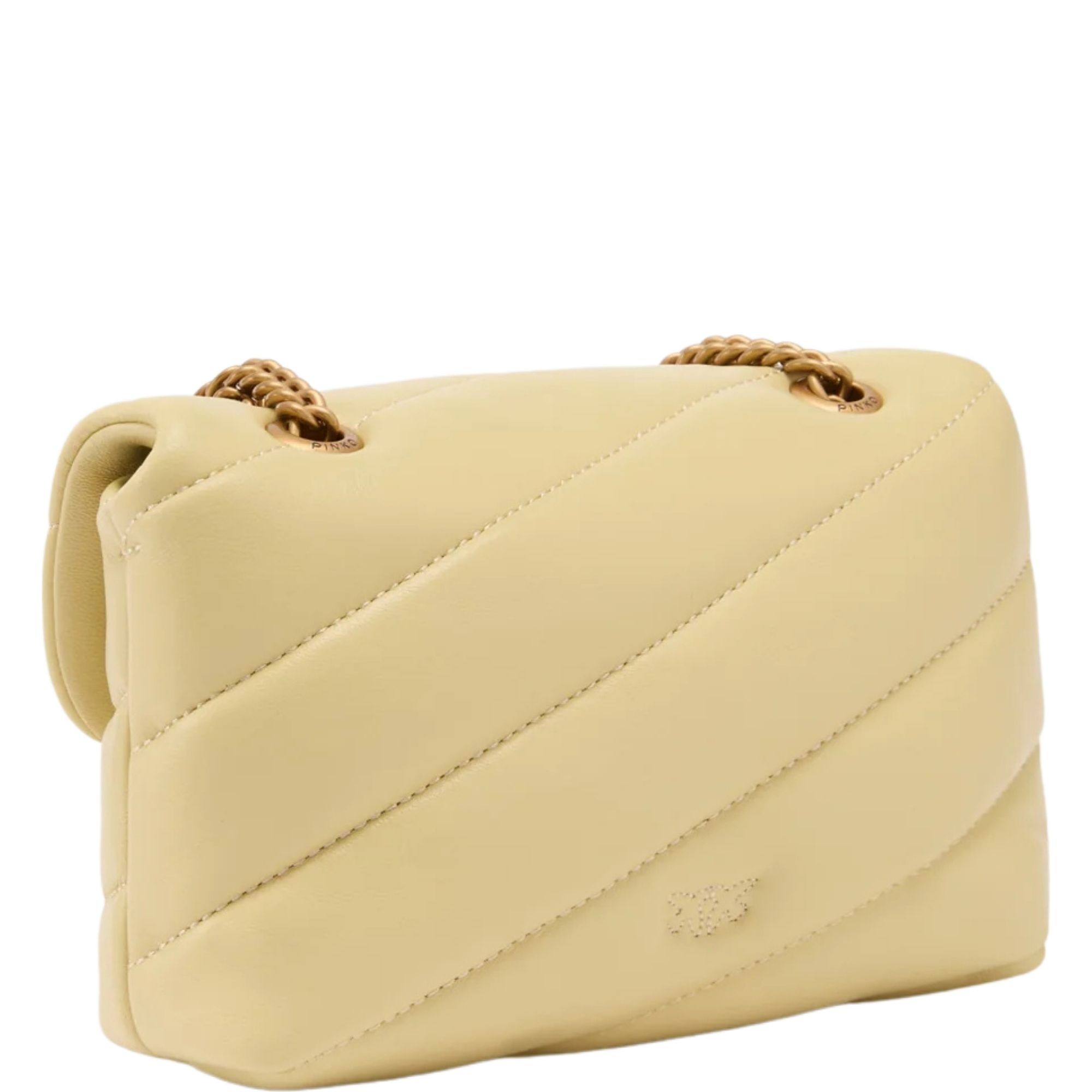 PINKO Rankinė per petį moterims, Geltona, Love puff baby cl sheep nappa 2