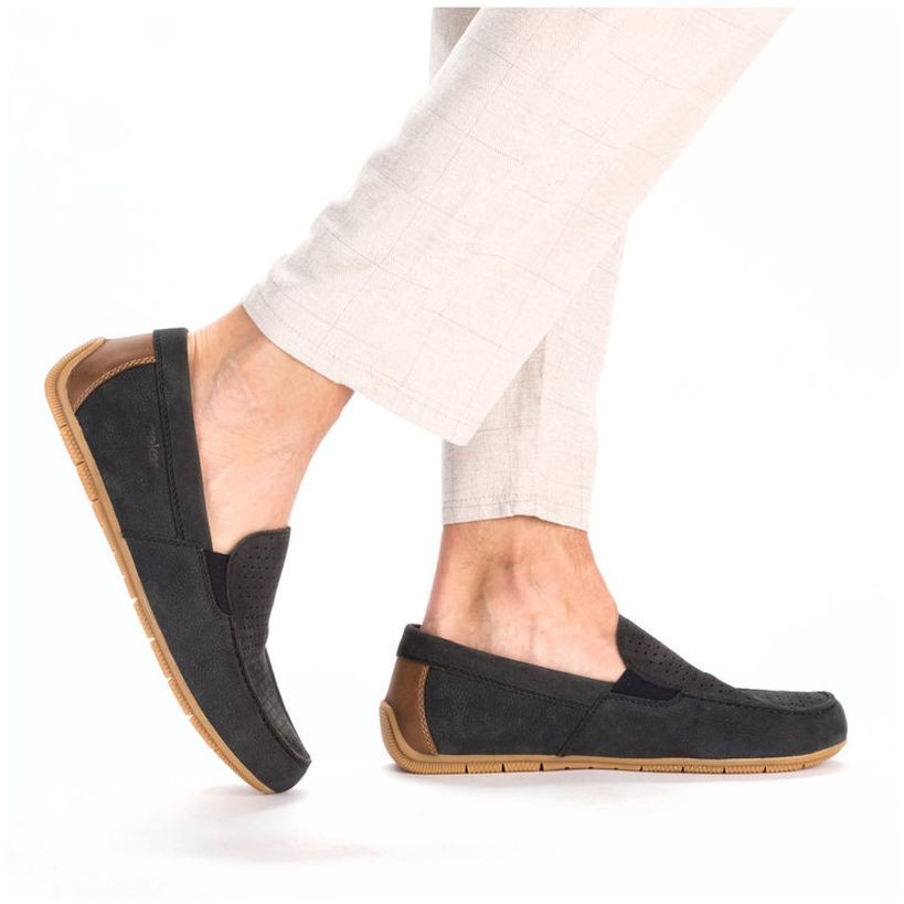 RIEKER Mokasinai vyrams, Mėlyna, MOCASINS 4