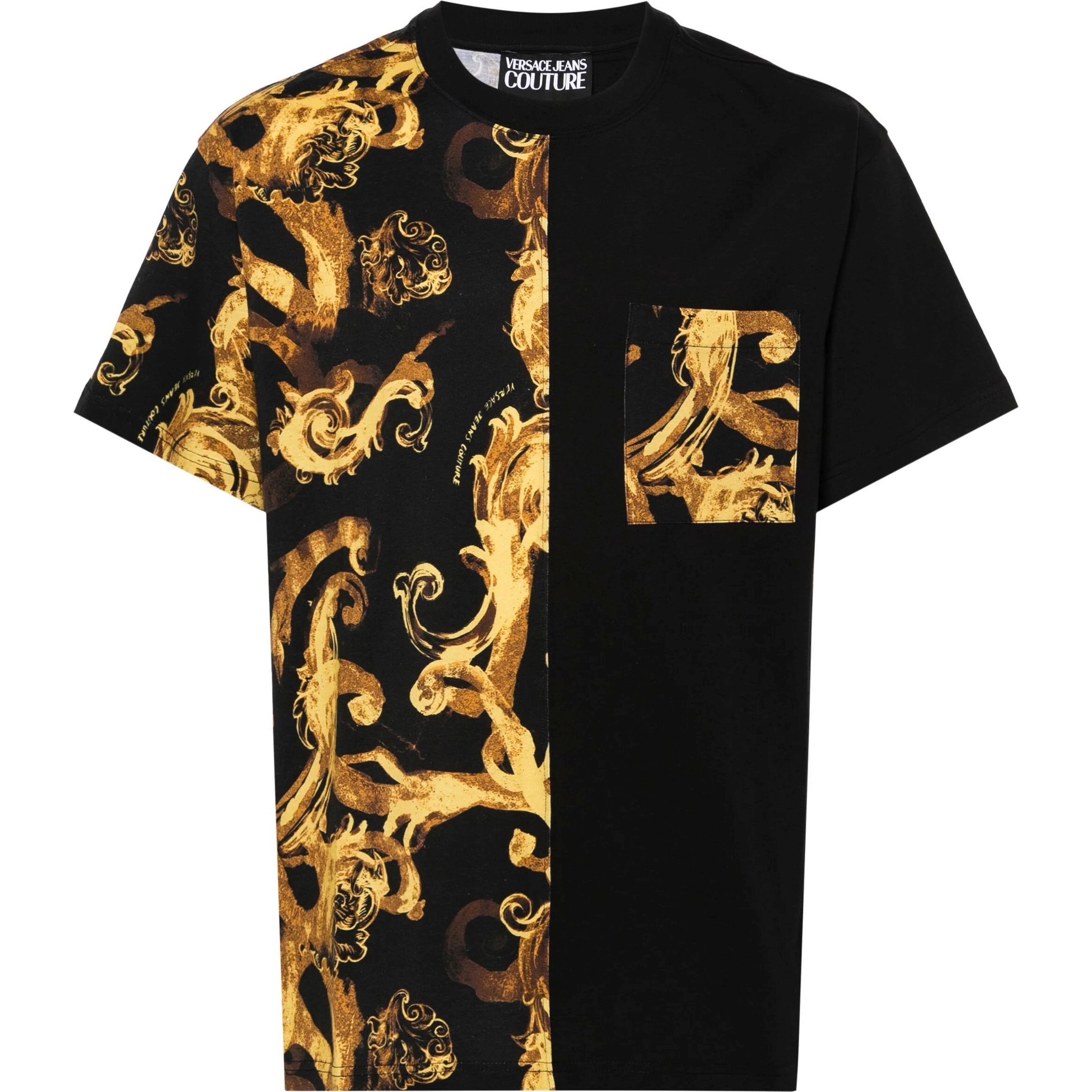 VERSACE JEANS CUTURE Marškinėliai trump. rankovėmis vyrams, Juoda, Baroccoflage cotton t-shirt