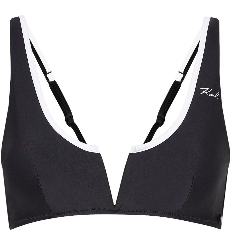 KARL LAGERFELD Viršutinė kostiumėlio dalis moterims, Juoda, Karl dna binding bandeau 1