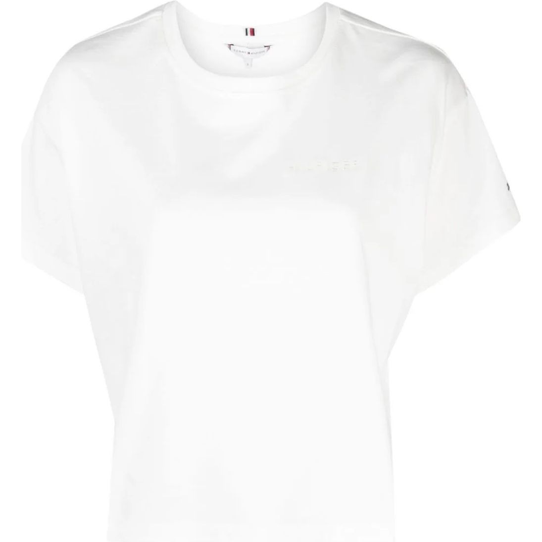 TOMMY HILFIGER Marškinėliai trump. rankovėmis moterims, Balta, Mrdn rlx bright hilfiger c-nk 1