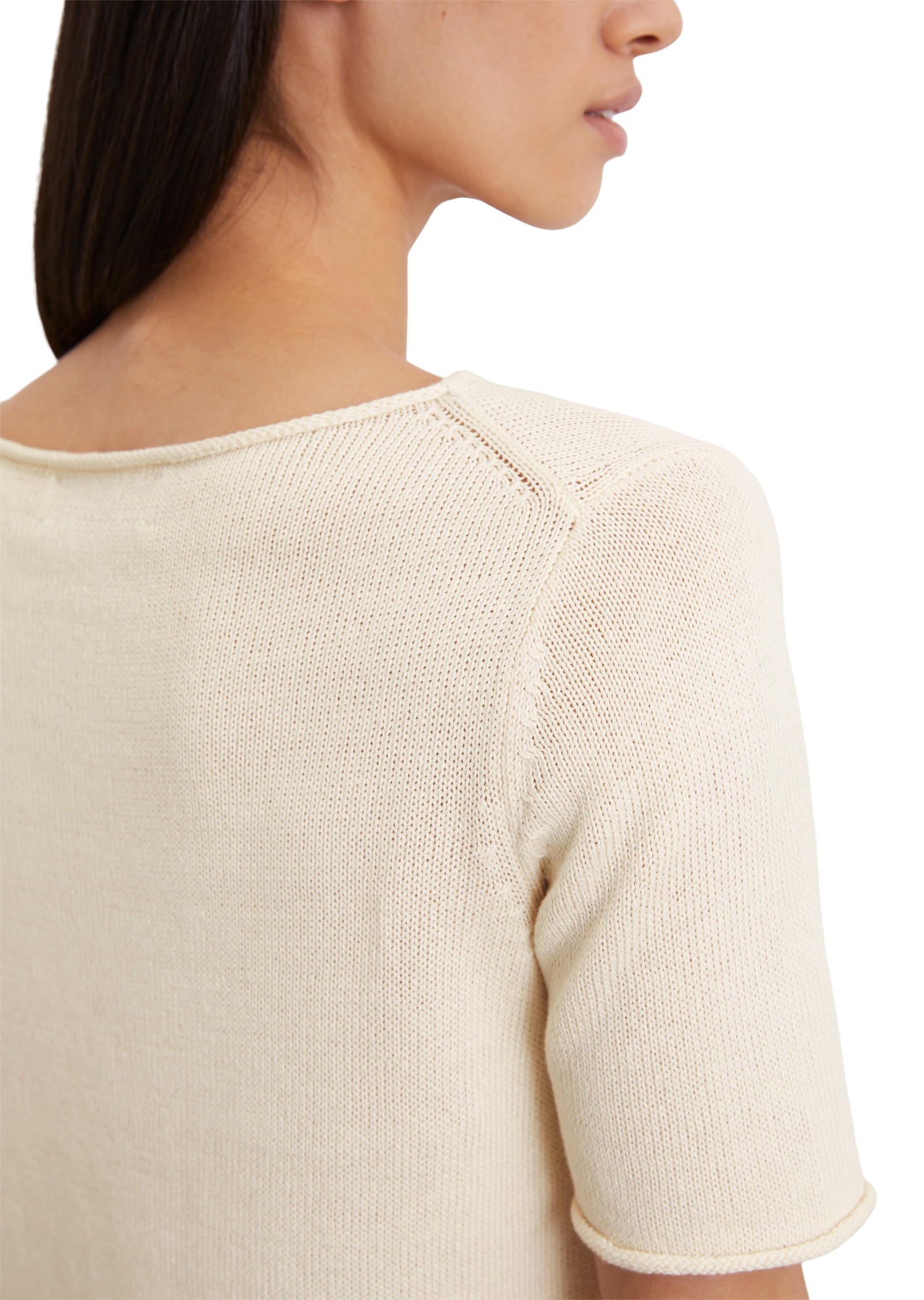 MARC O'POLO Marškinėliai trump. rankovėmis moterims, Smėlio, Tshirts sh M03501162025 4