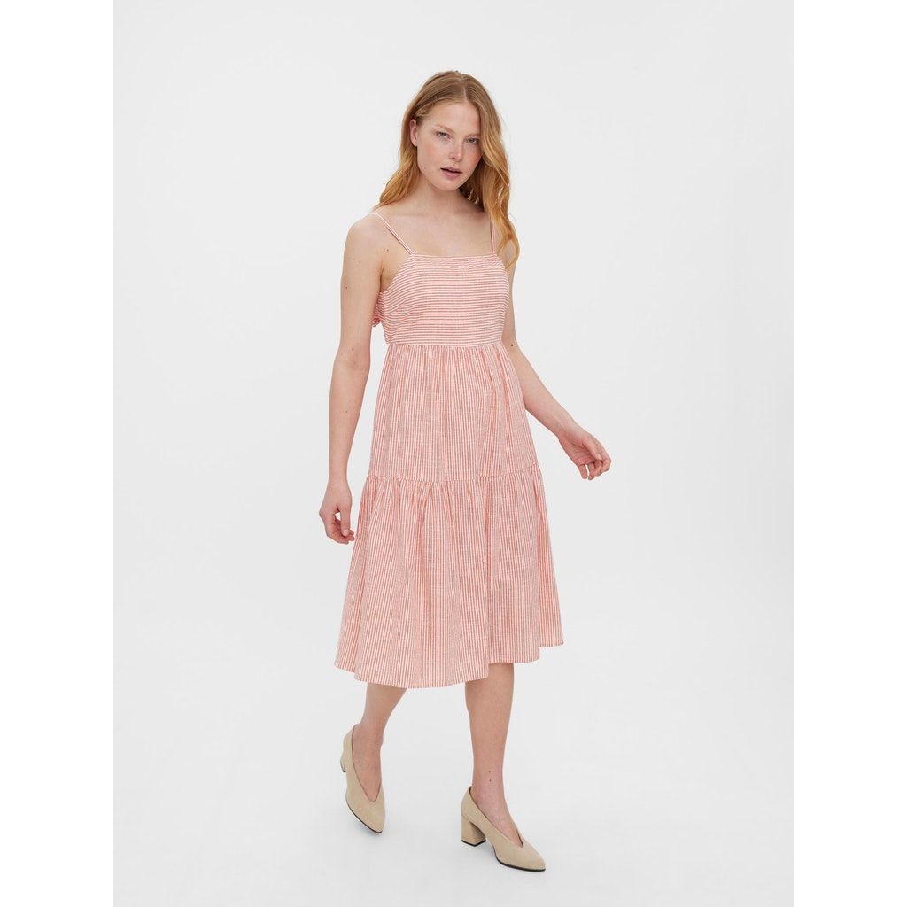 VERO MODA Marškinėliai moterims, Balta, VMJILY SL CALF  DRESS 5