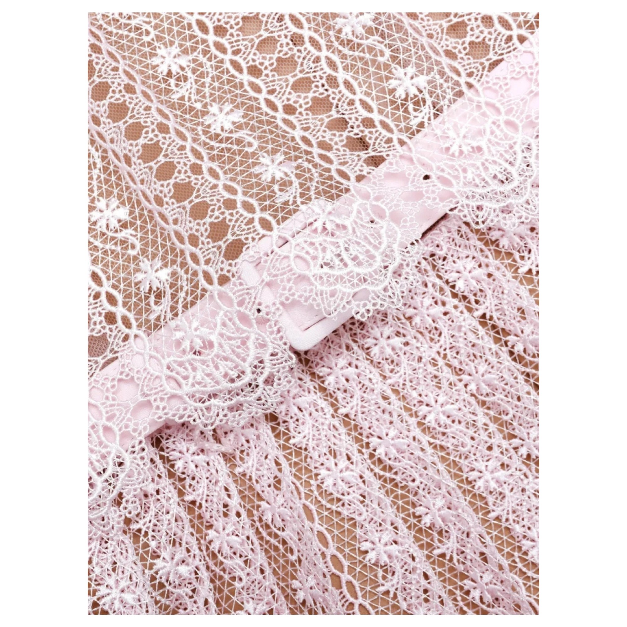 SELF PORTRAIT Midi suknelė moterims, Rožinė, Organza lace midi dress 5