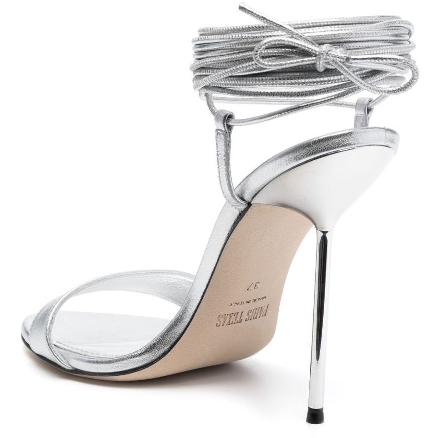 PARIS TEXAS Aukštakulniai moterims, Sidabrinė, Guya lace up over knee sandal 3