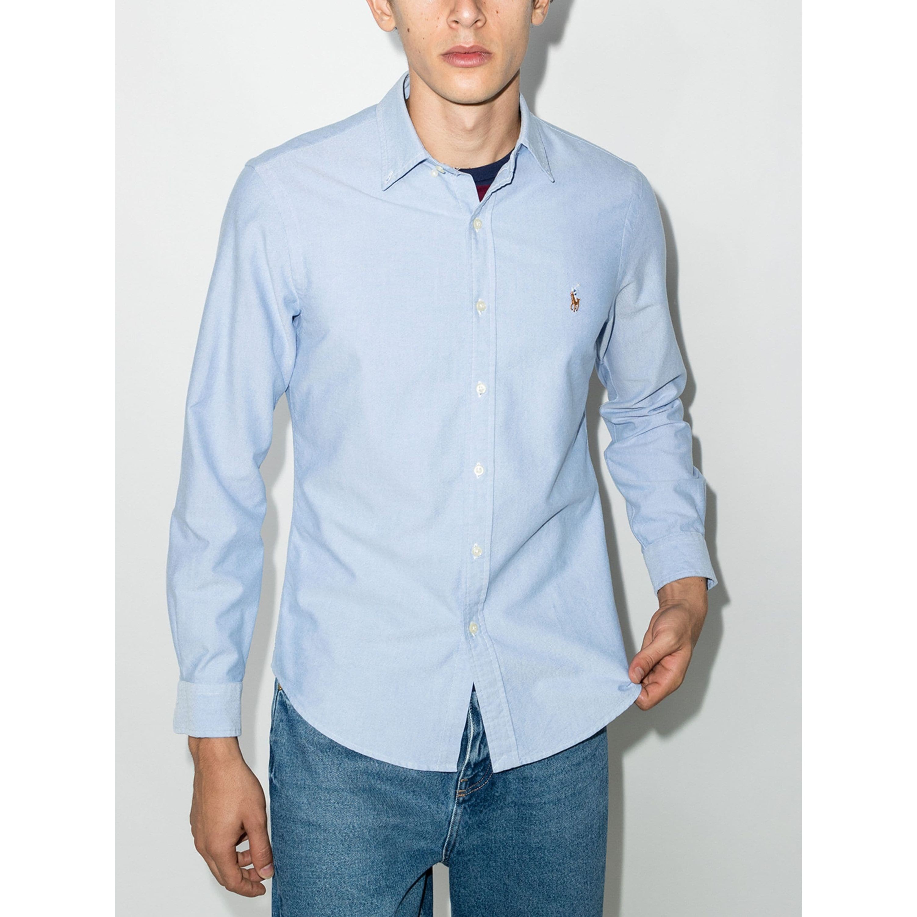 POLO RALPH LAUREN Marškiniai ilgomis rankovėmis vyrams, Mėlyna, Long sleeve sport-shirt 2