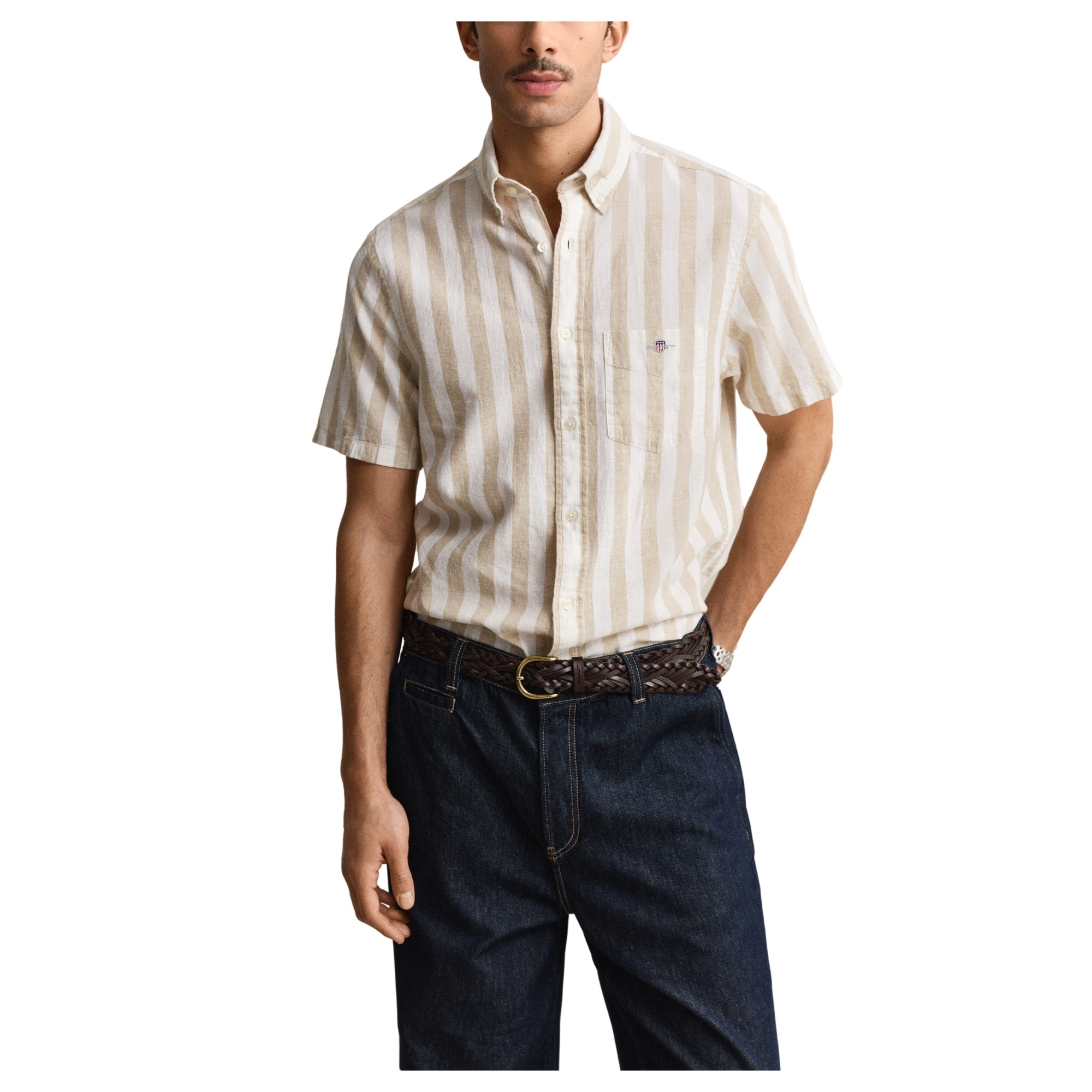 GANT Marškiniai ilgomis rankovėmis vyrams, Smėlio, 3260020-200 Shirts lon 2