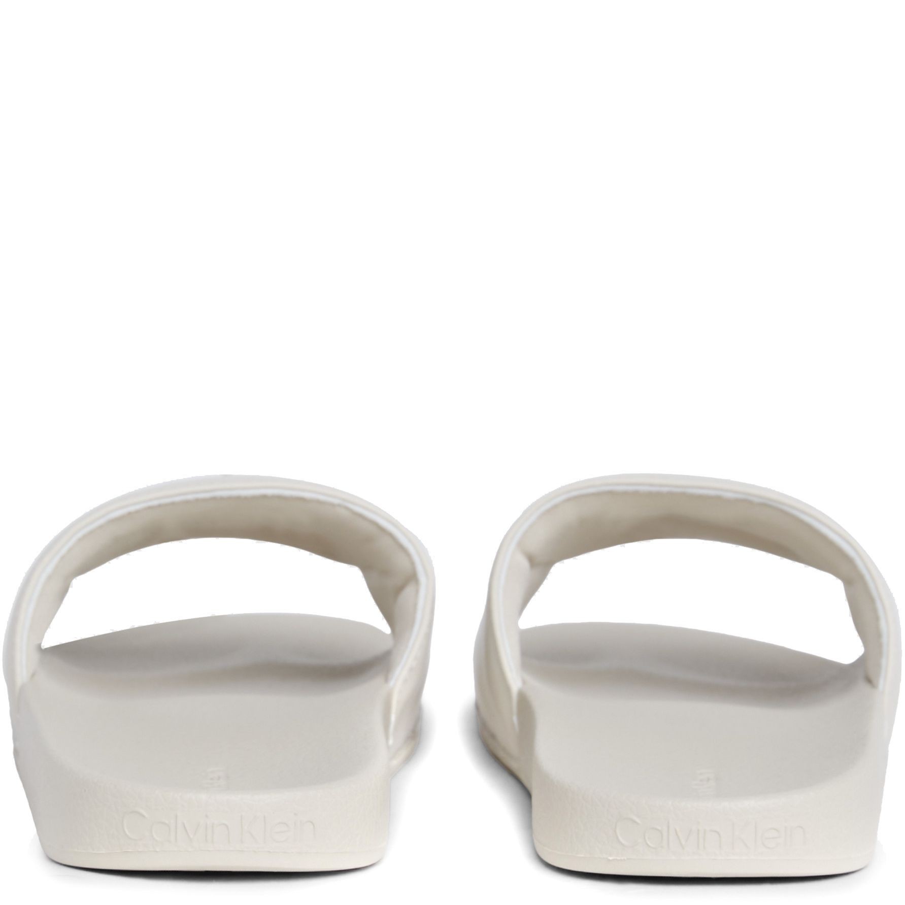 CALVIN KLEIN Guminės šlepetės moterims, Smėlio, Pool slide relock 3