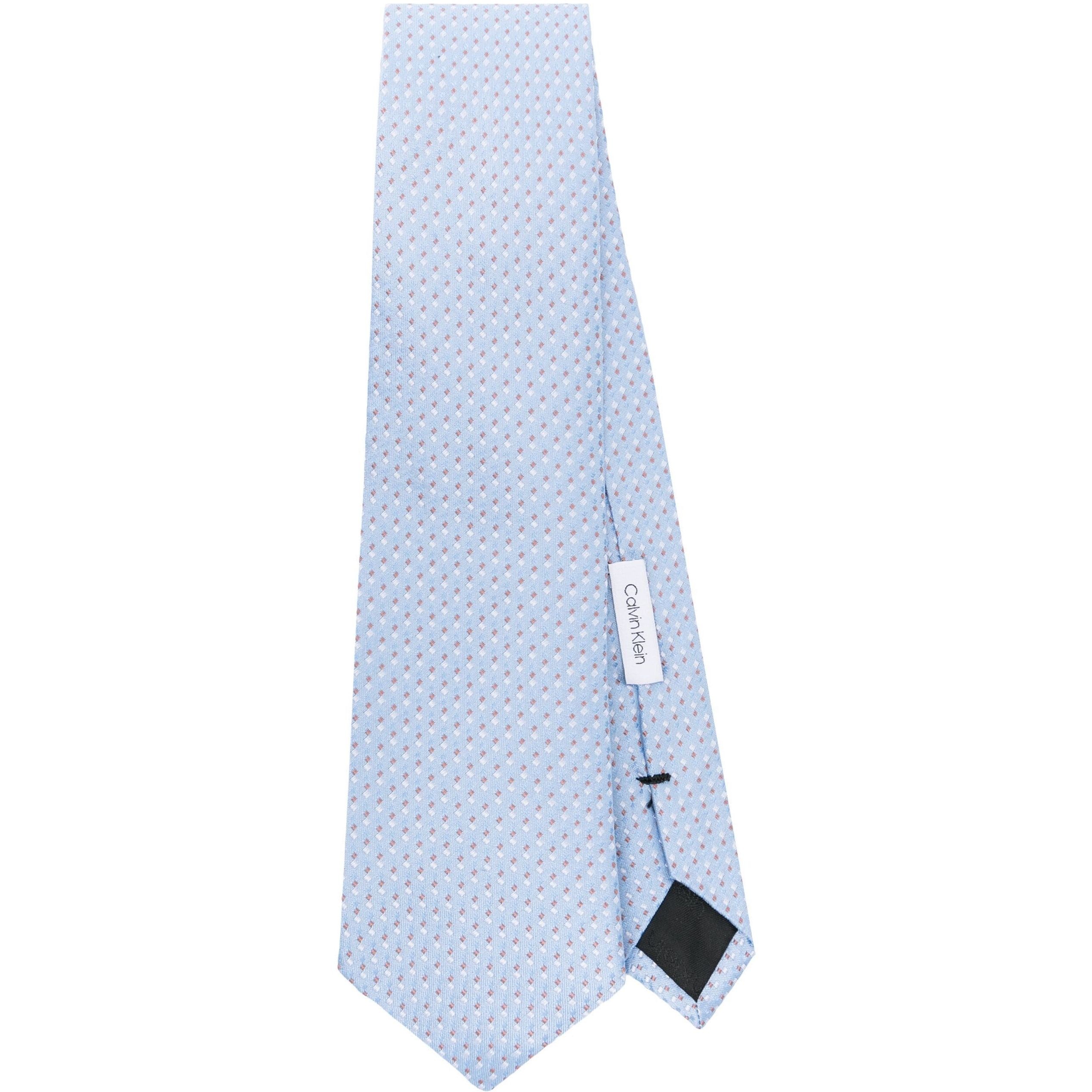 CALVIN KLEIN JEANS Kaklaraištis vyrams, Mėlyna, Big pattern silk tie 1