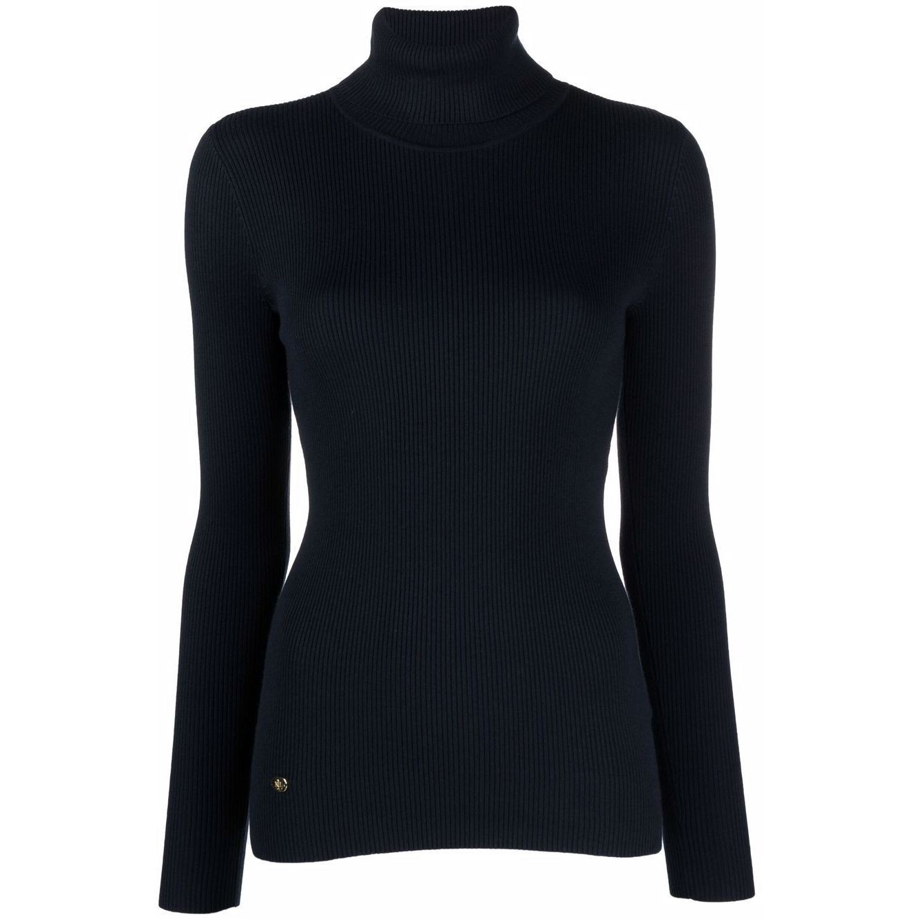 LAUREN RALPH LAUREN Megztinis su kaklu moterims, Mėlyna, Amanda long sleeve sweater