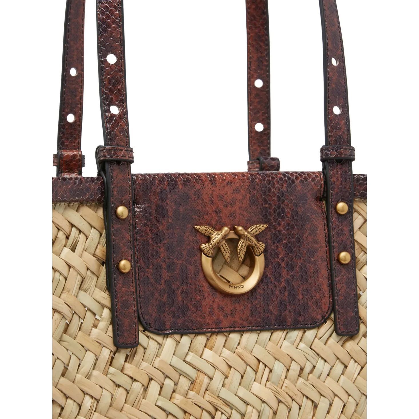 PINKO Pliažo krepšys moterims, Ruda, Love summer bag 3