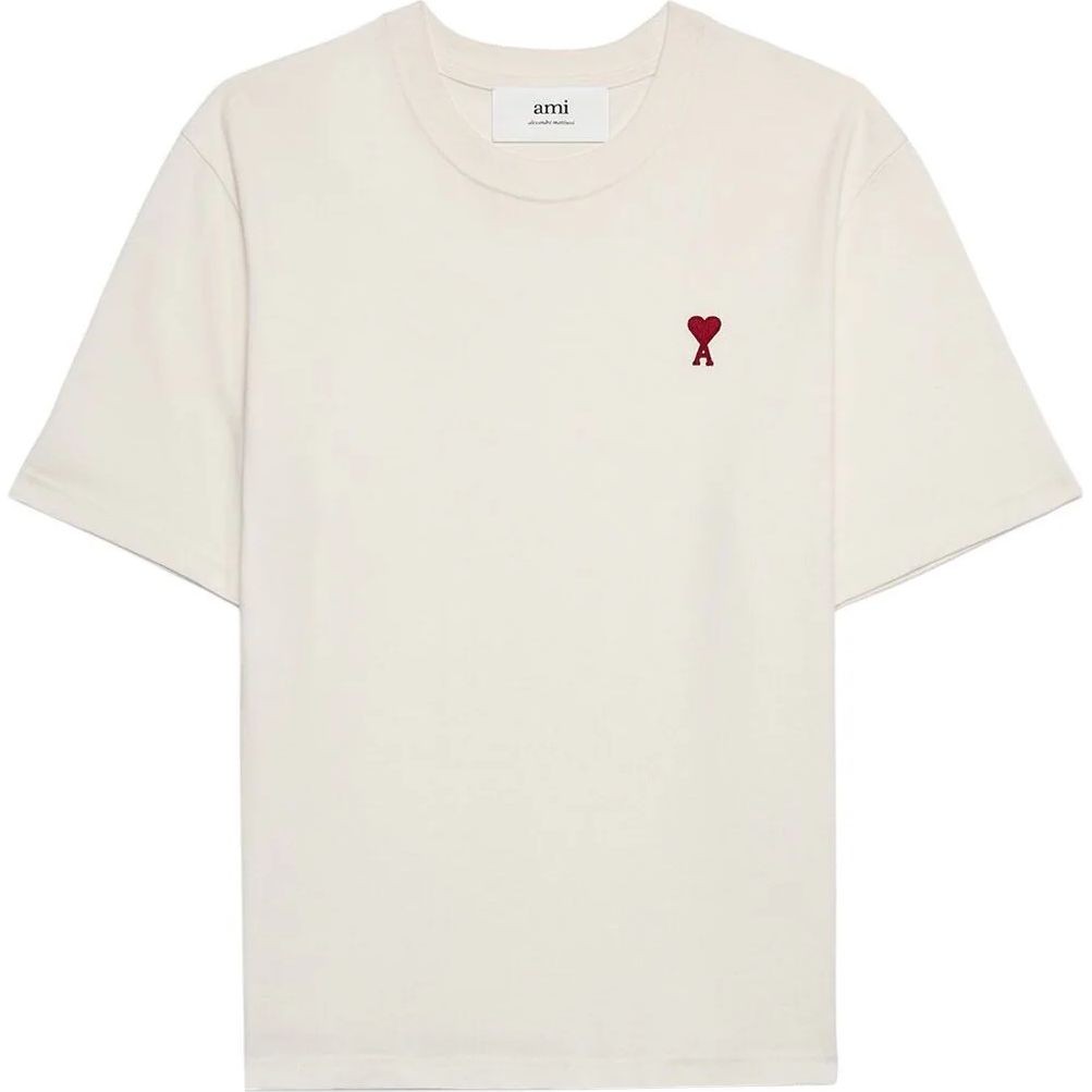 AMI PARIS Marškinėliai trump. rankovėmis, Balta, Red ami de coeur t-shirt 1