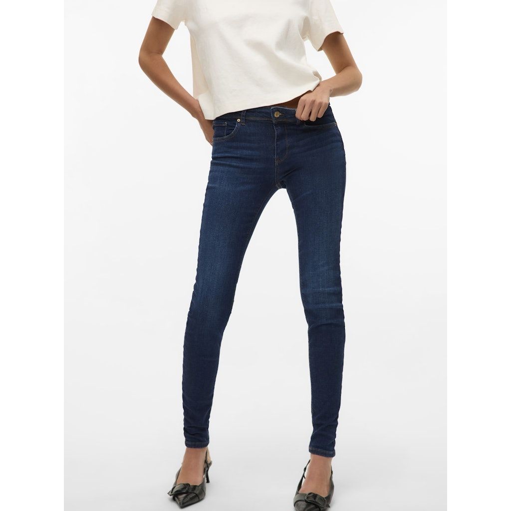 VERO MODA Slim džinsai moterims, Mėlyna, VMLUX MR SLIM JEANS 6