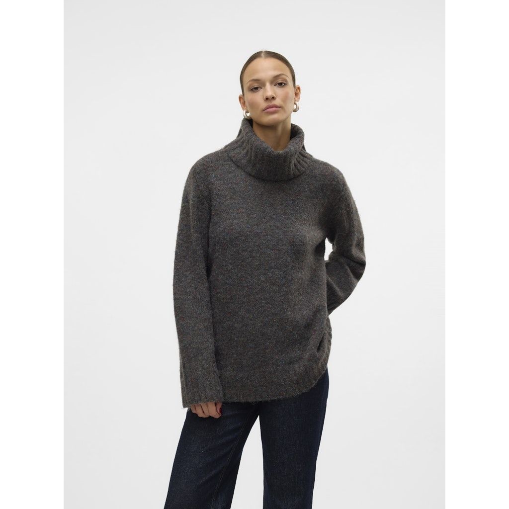 VERO MODA Megztinis su kaklu moterims, Pilka, Ingrid cowlneck pullover 2