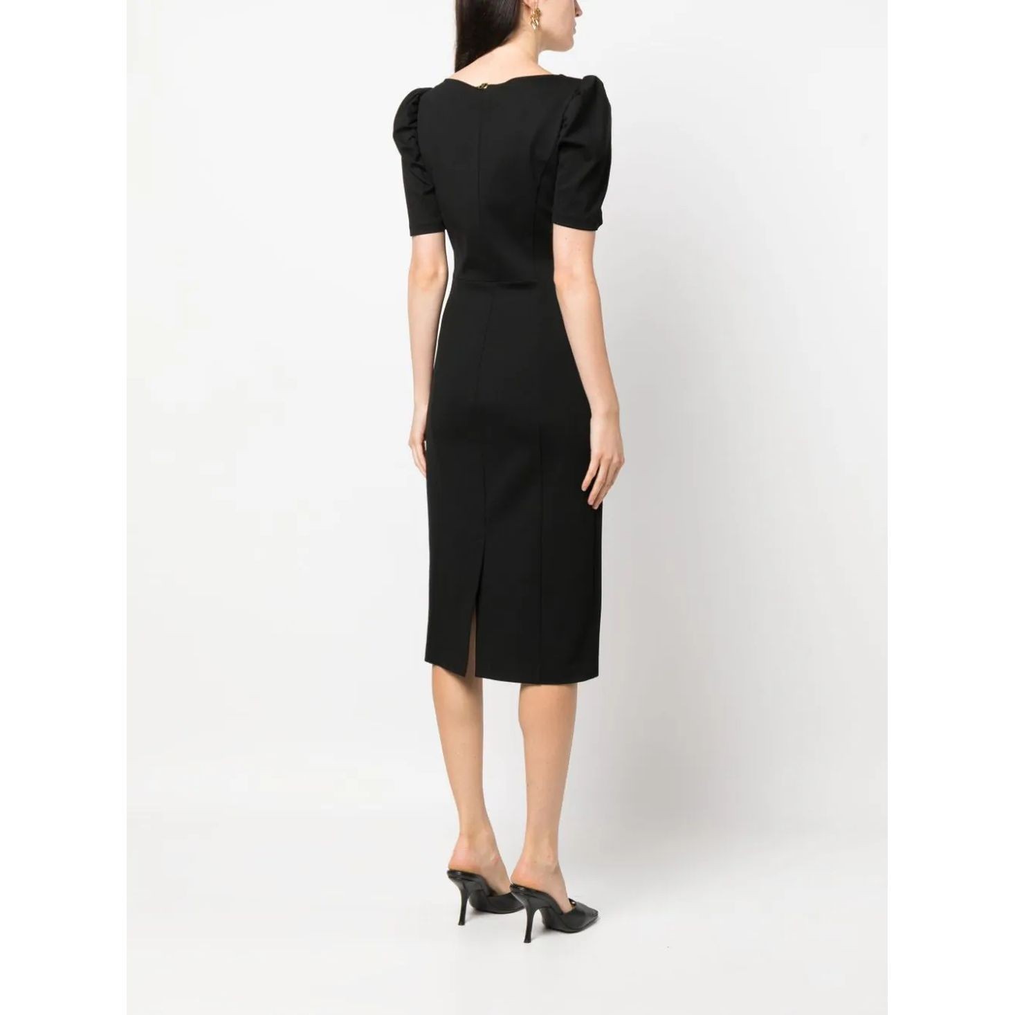 TWINSET Midi suknelė moterims, Juoda, V-neck midi dress 4